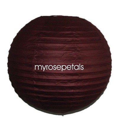 Party Paper Lantern-Round 12"-Luau Supplies- Oriental/Chinese Lamps - Burgundy