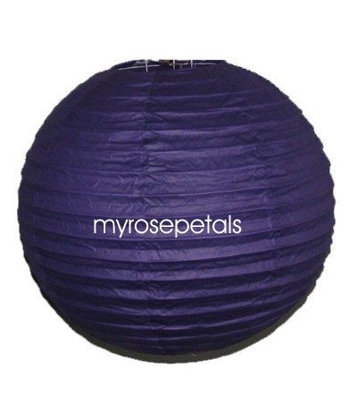 Party Paper Lantern-Round 12"-Luau Supplies- Oriental/Chinese Lamps - Purple
