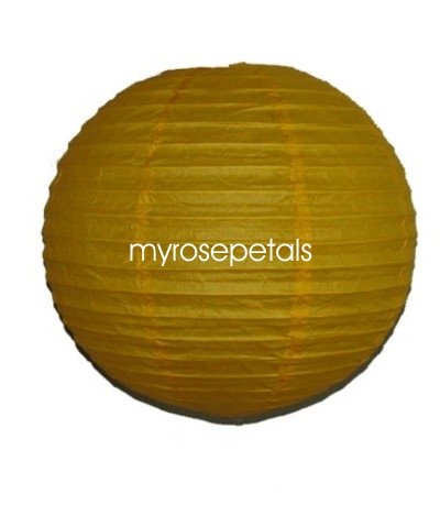Party Paper Lantern-Round 12"-Luau Supplies- Oriental/Chinese Lamps - Yellow