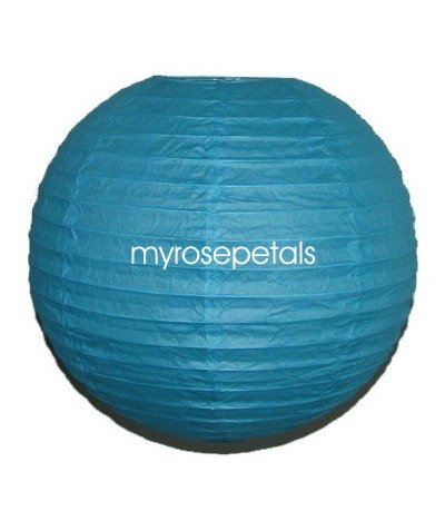 Party Paper Lantern-Round 16"-Luau Supplies- Oriental/Chinese Lamps - Aqua