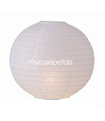 Party Paper Lantern-Round 16"-Luau Supplies- Oriental/Chinese Lamps - White