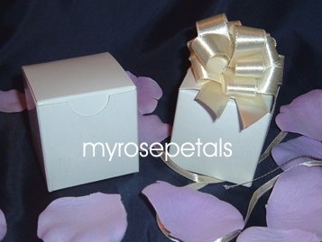 Glossy Favor Boxes - 2"x 2" x 2" White - (100 pcs) Wedding/Shower/Party Favors