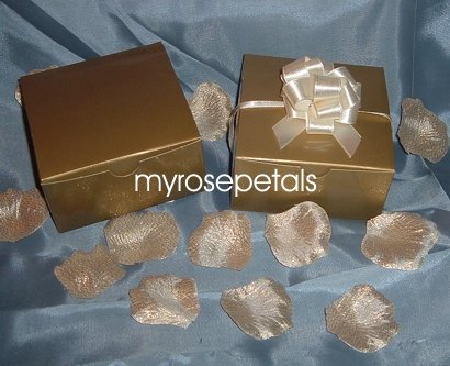 Glossy Favor Boxes - 4"x 4" x 2" Gold - (50 pcs) Wedding/Shower/Party Favors