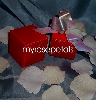 Glossy Favor Boxes - 2"x 2" x 2" Red - (10 pcs) Wedding/Shower/Party Favors