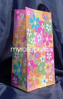 Paper Favor Treat Goody Luau Party Gift Bags - Flowers (10 Bags)