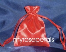 Satin Wedding Favor Bags/Pouches - 3"x4" - Red (10 Bags)