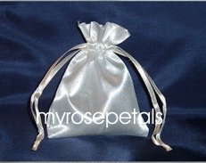 Satin Wedding Favor Bags/Pouches - 3"x4" - Ivory (10 Bags)