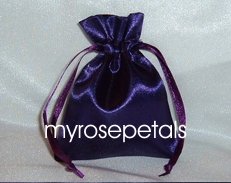 Satin Wedding Favor Bags/Pouches - 3"x4" - Purple (10 Bags)