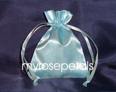 Satin Wedding Favor Bags/Pouches - 4"x6" - Light Blue (10 Bags)