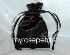 Satin Wedding Favor Bags/Pouches - 4"x6" - Black (10 Bags)