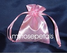 Satin Wedding Favor Bags/Pouches - 4"x6" - Pink (10 Bags)