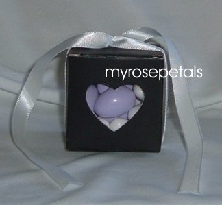 Favor Boxes - Transparent Heart - Black - (100 pcs) Wedding/Shower/Party Favors