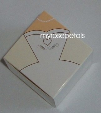 Favor Boxes - Bridal White Gown/Dress - 2" x 2" x 2" - (100 pcs) Wedding/Shower/Party Favors