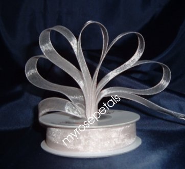 Sheer Organza Ribbon Mono Edge - 5/8" - 25 Yards (75 FT) - Ivory