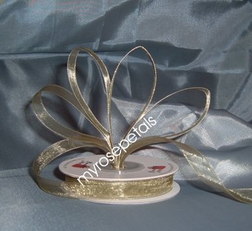 Sheer Organza Ribbon Mono Edge - 7/8" - 25 Yards (75 FT) - Sage