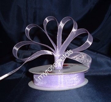 Sheer Organza Ribbon Mono Edge - 7/8" - 25 Yards (75 FT) - Lavender