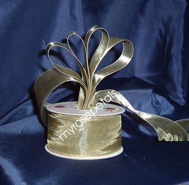 Sheer Organza Ribbon Mono Edge - 1.5" - 25 Yards (75 FT) - Sage
