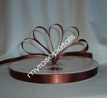 Ribbon - Satin Ribbon- 3/8" Single Face 100 Yards (300 FT) - Brown - Sewing - Craft - Wedding Favors