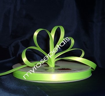 Ribbon - Satin Ribbon- 3/8" Single Face 100 Yards (300 FT) -Lime Green-Sewing-Craft -Wedding Favors