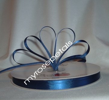 Ribbon - Satin Ribbon- 3/8" Single Face 100 Yards (300 FT) -Navy Blue-Sewing-Craft -Wedding Favors