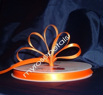 Ribbon - Satin Ribbon- 3/8" Single Face 100 Yards (300 FT) -Orange-Sewing-Craft -Wedding Favors