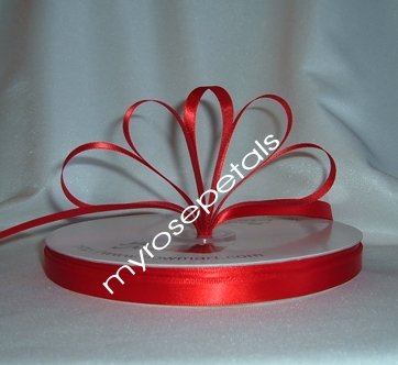 Ribbon - Satin Ribbon- 3/8" Single Face 100 Yards (300 FT) - Red - Sewing-Craft -Wedding Favors