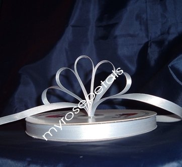 Ribbon - Satin Ribbon- 3/8" Single Face 100 Yards (300 FT)- Silver -Sewing-Craft -Wedding Favors