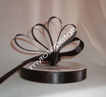 Ribbon - Satin Ribbon- 5/8" Single Face 50 Yards (150 FT) - Black - Sewing - Craft - Wedding Favors