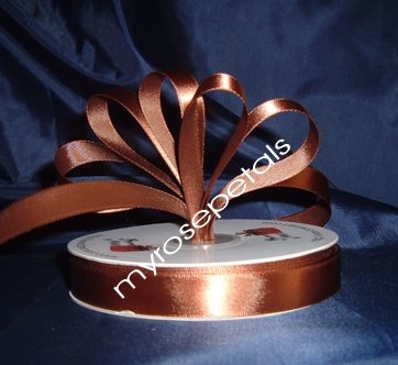 Ribbon - Satin Ribbon- 5/8" Single Face 50 Yards (150 FT) - Brown - Sewing - Craft - Wedding Favors