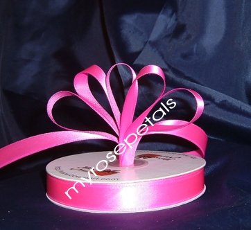 Ribbon - Satin Ribbon- 5/8" Single Face 50 Yards (150 FT) - Hot Pink-Sewing-Craft- Wedding Favors
