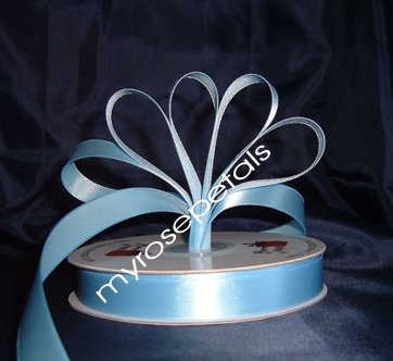 Ribbon - Satin Ribbon- 5/8" Single Face 50 Yards (150 FT) - Light Blue-Sewing-Craft- Wedding Favors