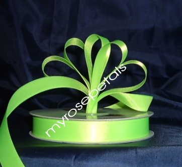 Ribbon - Satin Ribbon- 5/8" Single Face 50 Yards (150 FT) - Lime Green-Sewing-Craft- Wedding Favors