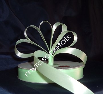 Ribbon - Satin Ribbon- 5/8" Single Face 50 Yards (150 FT) - Pale Green-Sewing-Craft- Wedding Favors