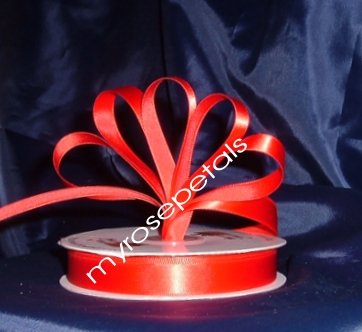 Ribbon - Satin Ribbon- 5/8" Single Face 50 Yards (150 FT) - Red -Sewing-Craft- Wedding Favors