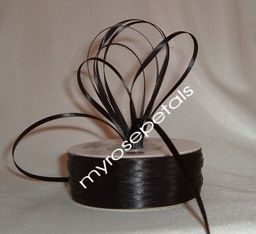 Satin Ribbon- 1/8" Double Face 100 Yards (300 FT) - Black - Sewing - Craft - Wedding Favors