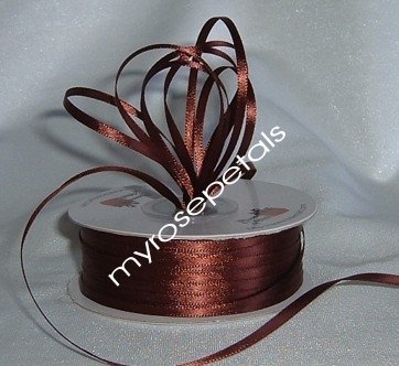 Satin Ribbon- 1/8" Double Face 100 Yards (300 FT) - Brown - Sewing - Craft - Wedding Favors