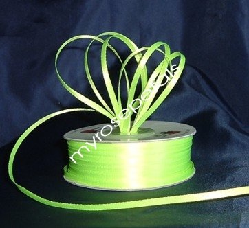Satin Ribbon- 1/8" Double Face 100 Yards (300 FT) - Lime Green -Sewing-Craft-Wedding Favors