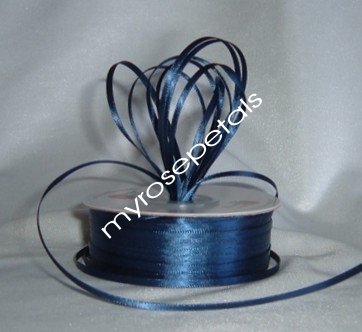Satin Ribbon- 1/8" Double Face 100 Yards (300 FT) - Navy Blue -Sewing-Craft-Wedding Favors