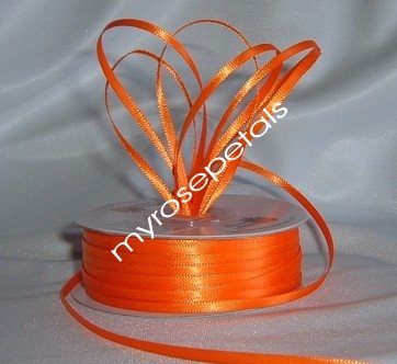 Satin Ribbon- 1/8" Double Face 100 Yards (300 FT) - Orange -Sewing-Craft-Wedding Favors