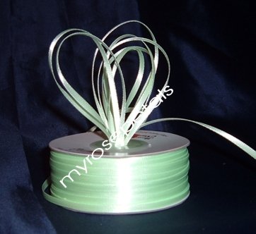 Satin Ribbon- 1/8" Double Face 100 Yards (300 FT) - Pale Green -Sewing-Craft-Wedding Favors