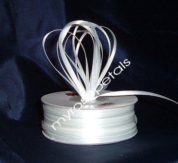 Satin Ribbon- 1/8" Double Face 100 Yards (300 FT) - White -Sewing-Craft-Wedding Favors