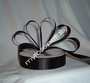 Satin Ribbon- 7/8" Double Face 50 Yards (150 FT) - Black -Sewing-Craft - Wedding Favors