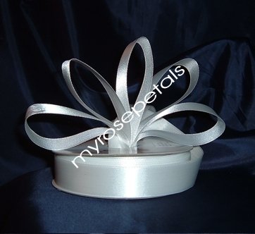 Satin Ribbon- 7/8" Double Face 50 Yards (150 FT) - White -Sewing-Craft-Wedding Favors