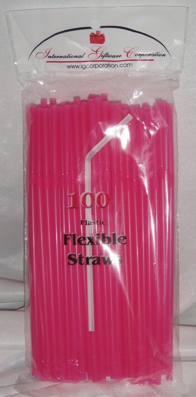 Straws - Flex/Flexible Drinking Straws - Luau - Wedding - Party - Hot Pink - 500 Flexible Straws