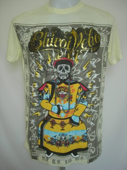 Shiroi Neko Emperor Punk Star Tattoo T-Shirt Light Yellow M
