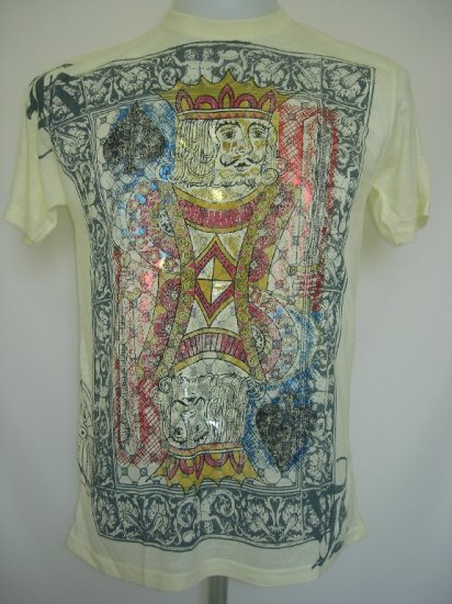 Shiroi Neko King of Spades Tattoo Art T-Shirt Light Yellow M