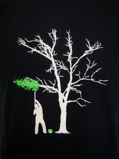 Mens Womens Tree Painter Funny Art T-Shirt Dark Blue M