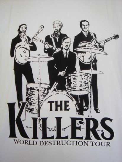 Mens Womens The Killers World Destruction Tour Parody T-Shirt White L