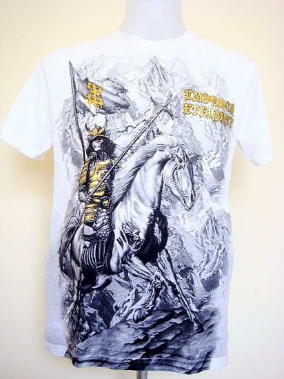 Emperor Eternity Devil Skull Horse Spear Sword T-Shirt White Size M
