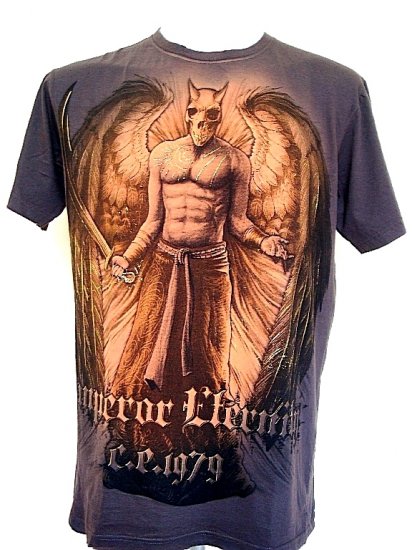 Emperor Eternity Devil Skull Angel Eagle T-Shirt Brown L